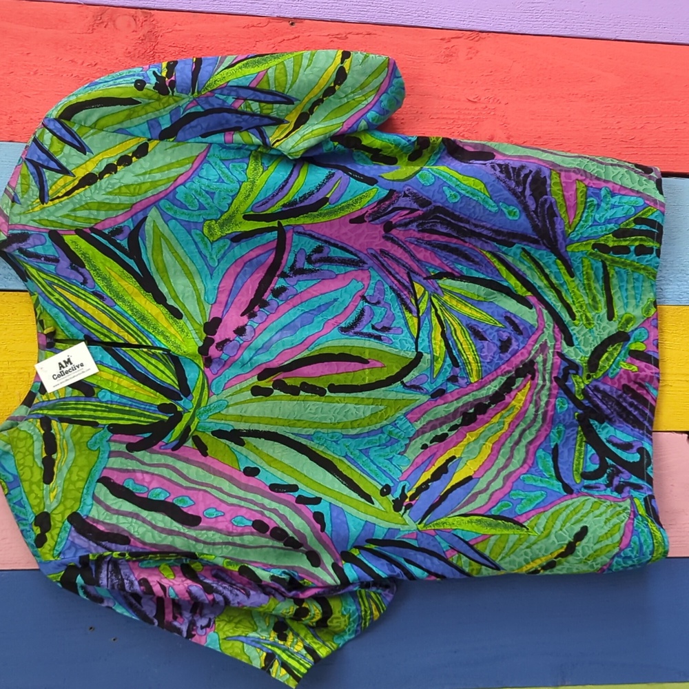 Vintage bright silk blouse - Picture 2 of 3